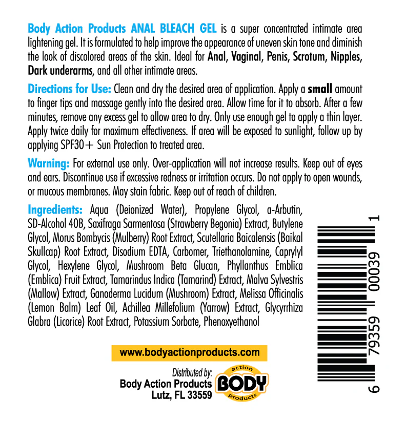 Body Action Anal Bleach Gel - Image 6