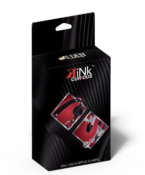 Kink Curious Ball Gag & Nipple Clamps