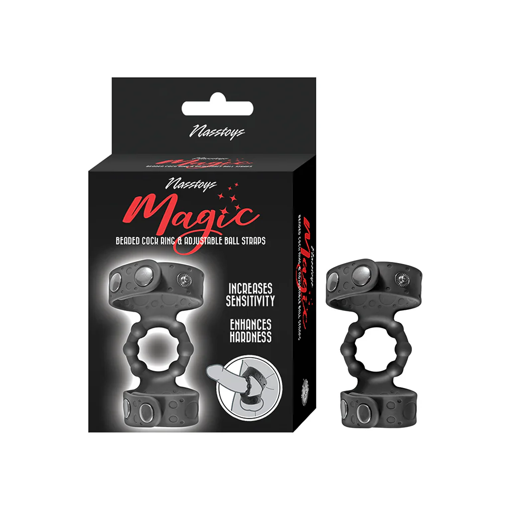 Magic Beaded Cock Ring & Adjustable Ball Straps